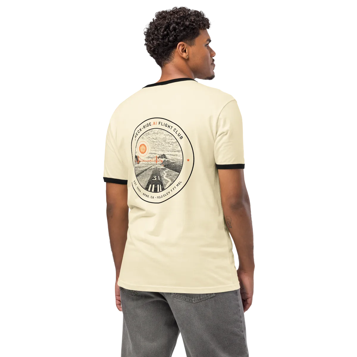 Low-Wing Whisperer, Natural / Black, back, worn