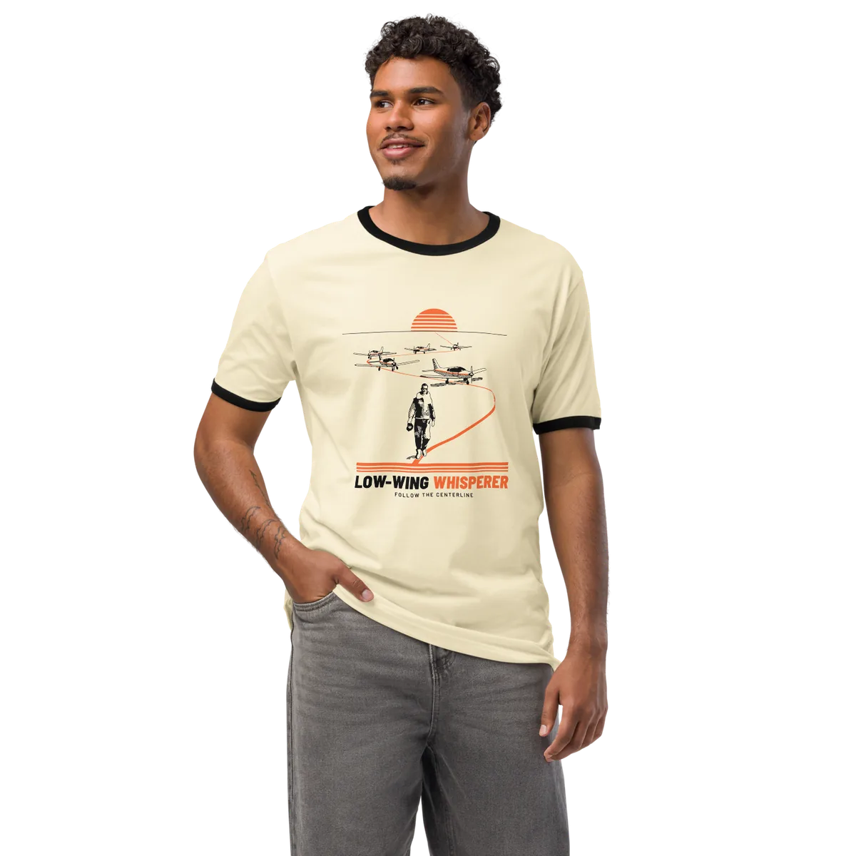 Low-Wing Whisperer, Natural / Black, front, worn